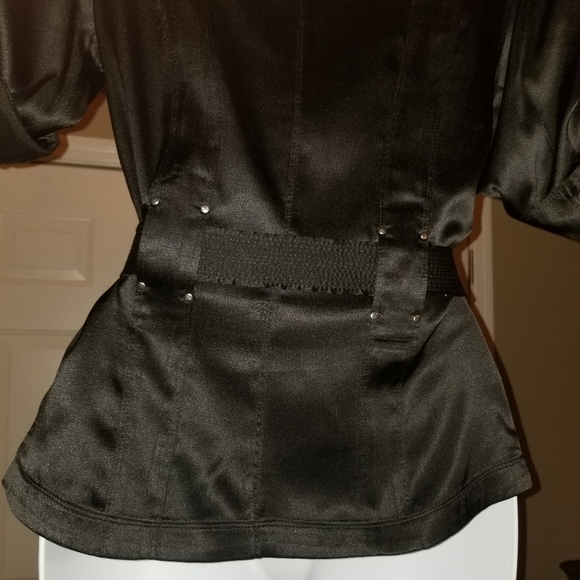 bebe black button down blouse - Picture 9 of 13